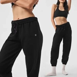New Goddess Yoga Accolade Black Oversized Joggers Track Pants